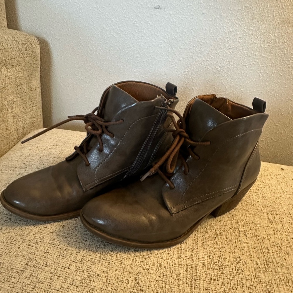 Brown Leather Ankle Boots